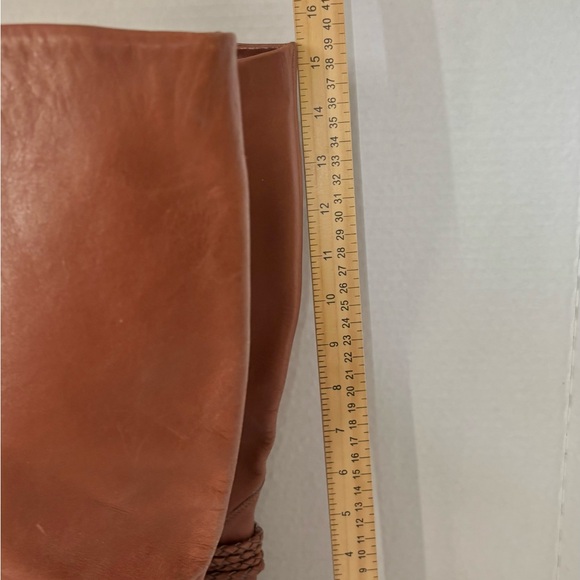 CHESTNUT LEATHER EQUESTRIAN RIDING BOOT. SCRUPLES 18” LOW STACKED HEEL SZ 11 D - Picture 10 of 14